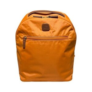 BRIC'S X-Travel Collection Backpack Sunset Orange Nylon with Leather Trim